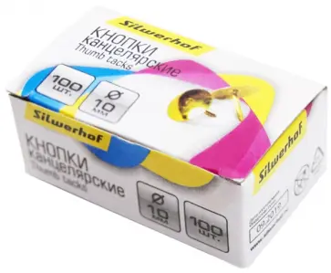 Кнопки канцелярские, металлические, золотистые, 100 шт. (501012/1168729) обложка книги