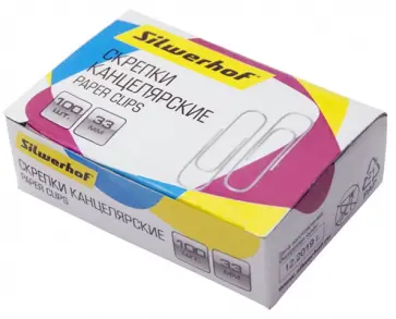 Скрепки канцелярские, металлические, оцинкованные, 33 мм., 100 шт. (491038/1192343) Скрепки канцелярские, металлические, оцинкованные, 33 мм., 100 шт. (491038/1192343) обложка книги