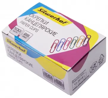 Скрепки канцелярские, металлические, в ассортименте, 28 мм., 100 шт. (492022/1192346) Скрепки канцелярские, металлические, в ассортименте, 28 мм., 100 шт. (492022/1192346) обложка книги