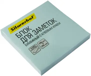 Блок для записи самоклеящийся 100 листов, 76x76 мм, пастельный голубой (682156-04) обложка книги