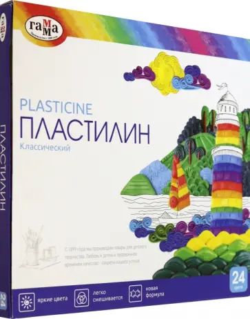 Пластилин 24 цвета "Классический" (281036) обложка книги