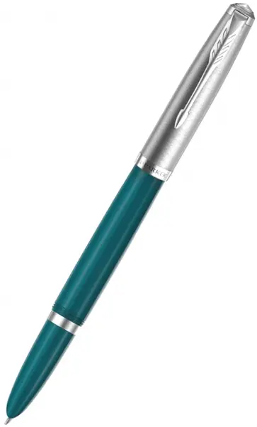 Ручка перьевая "Parker 51 Core, Teal Blue CT", (Перо F), бирюзовая (2123506) обложка книги