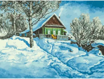 Живопись на холсте Домик на горе обложка книги