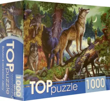 Puzzle-1000 "Волки в ночном лесу" (ХТП1000-2161 ) обложка книги