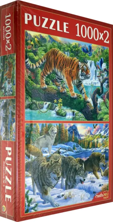 Пазлы 2в1 (1000+1000) "Животные №3" (ХП1000-4314) обложка книги