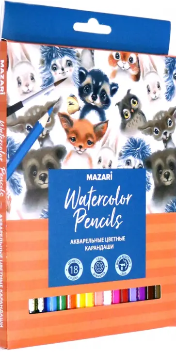 Карандаши акварельные 18 цветов (M-6185- 18) обложка книги