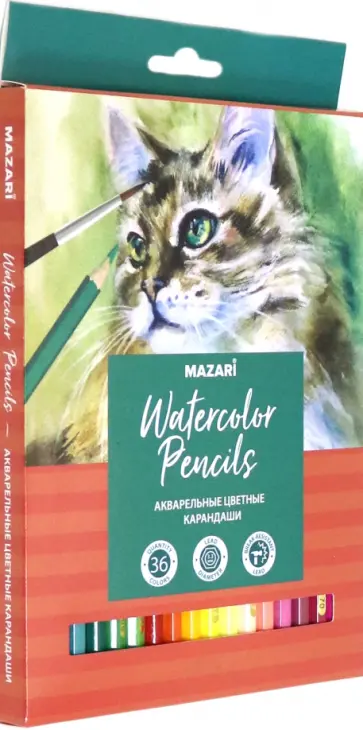 Карандаши акварельные 36 цветов (M-6185- 36) обложка книги