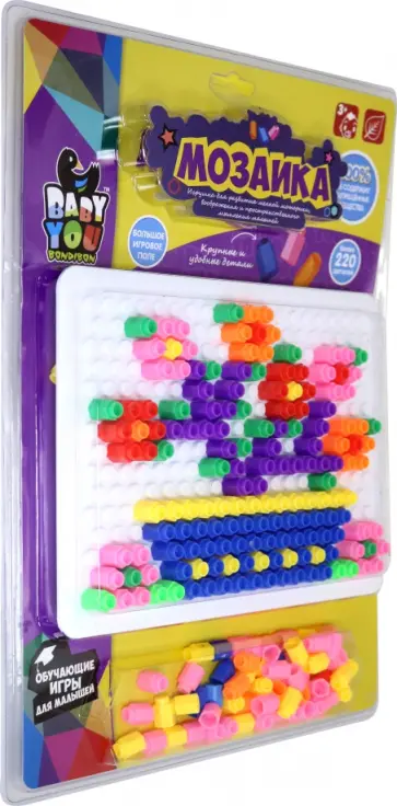 Мозаика для малышей, более 220 деталей (ВВ5027) обложка книги