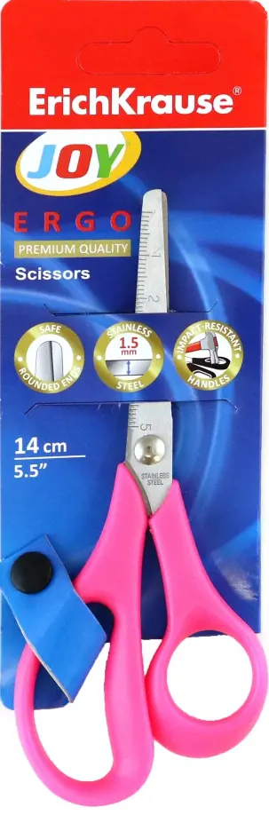 Ножницы школьные, для левшей, длина 140 мм, металлические, в ассортименте обложка книги