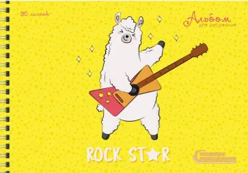Альбом для рисования на гребне "Rock star", А4, 30 листов (АС302065) обложка книги