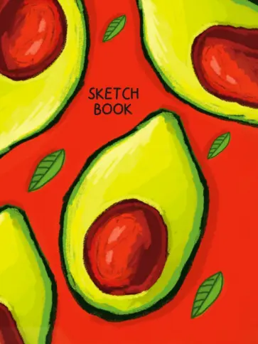 Скетчбук "Авокадо (красная)", А5, 80 листов обложка книги