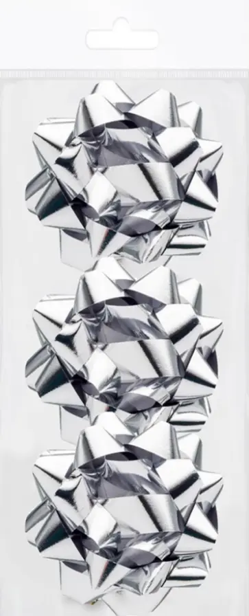 Декоративный бант, серебро, 3 шт. (83241) обложка книги