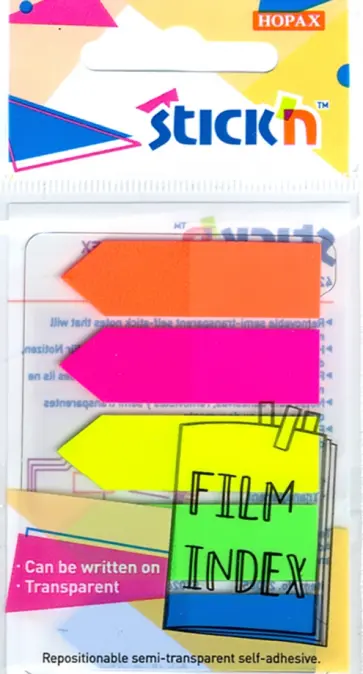 Закладки самоклеящиеся, пластиковые, в форме стрелки, 5 цветов, 5х20 листов, 45х12 мм (27085) обложка книги