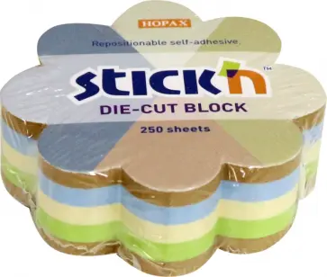 Блок для записей самоклеящийся "Цветок", крафт + пастельные цвета, 67x67 мм, 250 листов (21834) обложка книги