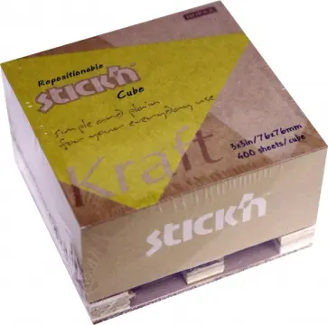 Блок для записей самоклеящийся, крафт "палета", 76x76 мм, 400 листов (21817) обложка книги