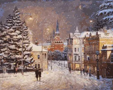 Живопись на холсте Снег на Волхонке, 40х50 см обложка книги