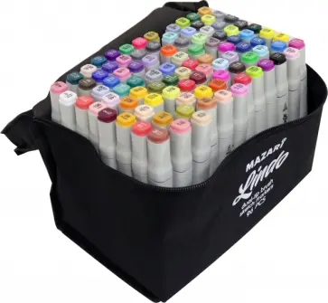 Маркеры для скетчинга 96 цветов LINDO Main кистевидные/клиновидные наконечники (M-15095-96) обложка книги