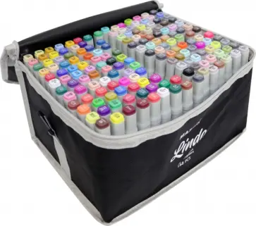 Маркеры для скетчинга 168 цветов LINDO Main кистевидные/клиновидные наконечники (M-15097-168) обложка книги