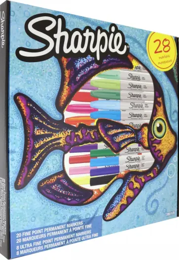 Набор перманентных маркеров SHARPIE  "Рыба", 28 маркеров (2061125) обложка книги
