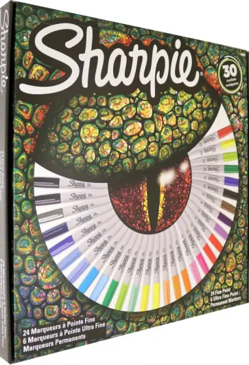 Набор перманентных маркеров SHARPIE, 30 маркеров (2061127) обложка книги