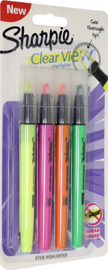 Набор текстовыделителей флуоресцентных, 4 цвета (1953446) обложка книги