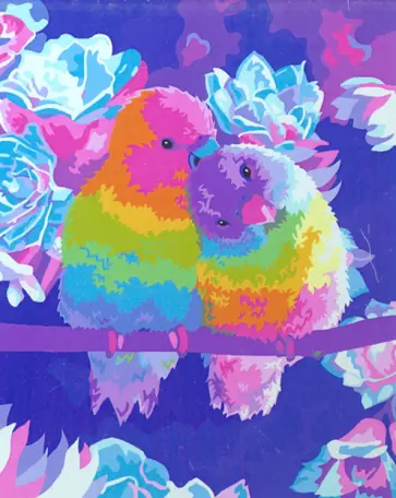 Рисование по дереву 40*50 Влюбленные попугаи (FLA024) обложка книги