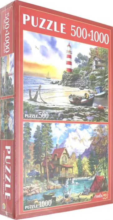 Пазлы 2в1 (500+1000) "Пейзажи" (ХП500-1000-4490) обложка книги