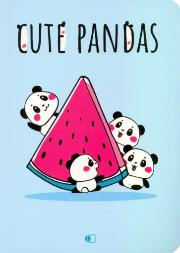 Блокнот "Прикольные панды, на арбузе", В6, 128 страниц обложка книги
