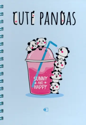 Блокнот "Прикольные панды", на стаканчике А5 обложка книги