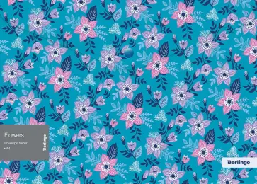 Папка-конверт на кнопке Flowers, А4 Папка-конверт на кнопке Flowers, А4 обложка книги