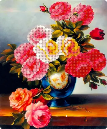 Алмазная мозаика "Нежный букет", с мольбертом, 21х25 см. (M-10400) обложка книги