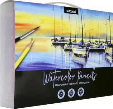 Акварельные цветные карандаши, 120 цветов обложка книги