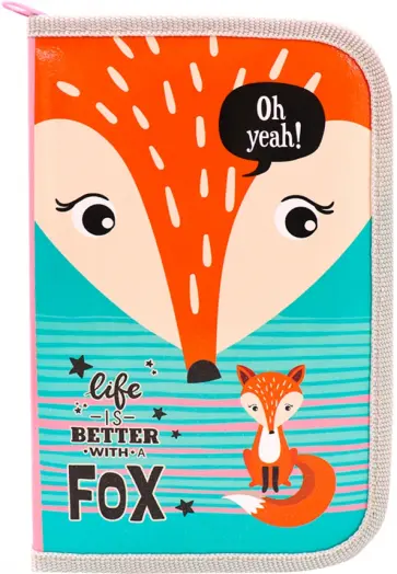 Пенал 1 отделение с откидной планкой ЖИЗНЬ С ЛИСОЙ (ПН-1099) обложка книги