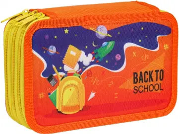 Пенал "Школа-3", три отделения, ткань (ПН-1259) обложка книги