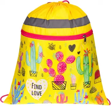 Мешок для обуви с карманом и светоотражающей полосой КАКТУСЫ (МО-1082) обложка книги