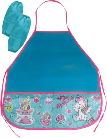 Фартук с 2 карманами ЕДИНОРОГ И СЛАДОСТИ с нарукавниками (Ф-5039) обложка книги