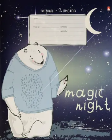 Тетрадь 12 листов, клетка, "Magic Night", в ассортименте (7-12-796/1) обложка книги