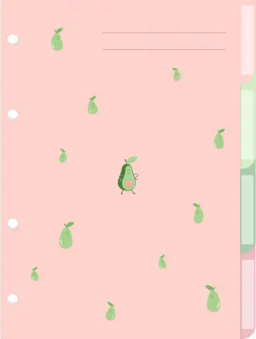 Комплект разделителей для тетрадей на кольцах Авокадо, А5, 4 листа Комплект разделителей для тетрадей на кольцах Авокадо, А5, 4 листа обложка книги