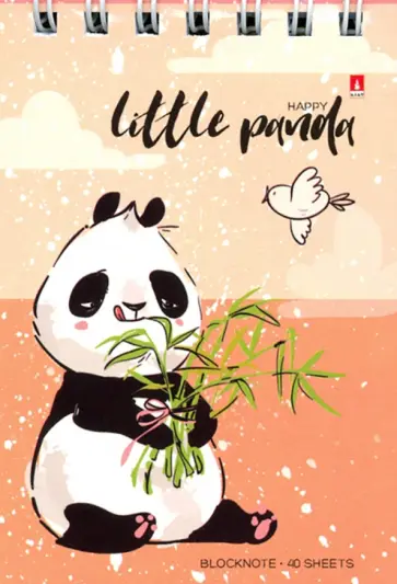 Блокнот на гребне "Удивительные панды", А7, 40 листов, клетка, в ассортименте (3-40-549) обложка книги