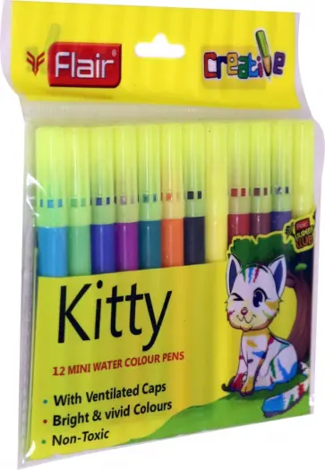 Фломастеры мини "Creative", смываемые, 12 цветов обложка книги