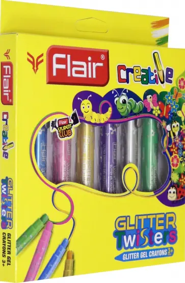 Гелевые мелки "CREATIVE", с блестками, 6 цветов (FA 8023) обложка книги