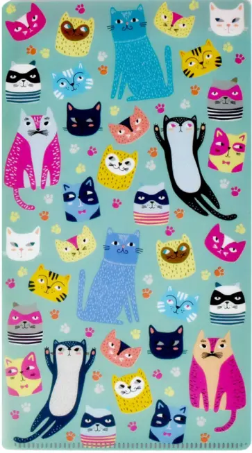 Папка для документов пластиковая 11х20.5 см, Кошки (53260) обложка книги