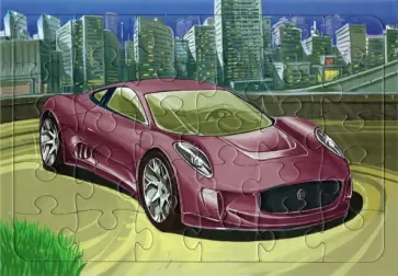 Пазл Легковой автомобиль Ягуар, 30 деталей обложка книги