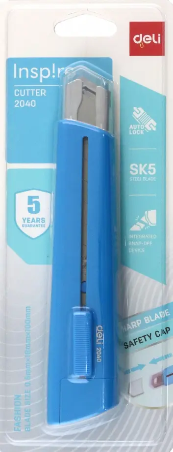 Нож канцелярский Rio, 18 мм, синий обложка книги