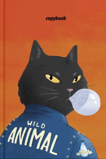 Тетрадь 96 листов, КРУТОЙ КОТ, твердая обложка (57413) обложка книги