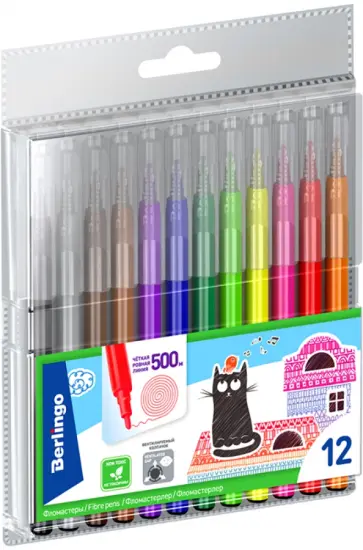 Фломастеры "Жил-был кот", 12 цветов (WP00612) обложка книги