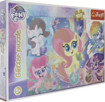 Trefl. Puzzle-100 Glitter Пони в блестках (14821) обложка книги