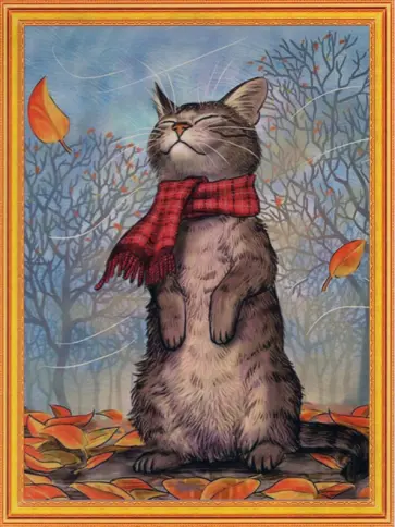 Картина 2 в 1 40х50см КОТИК В ШАРФЕ (M-11684) обложка книги