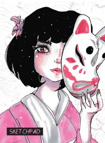 Скетчпад А5. Японка обложка книги