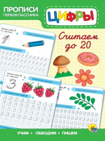 Прописи первоклассника. Считаем до 20 обложка книги